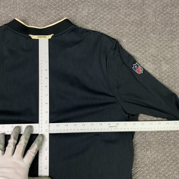 Nike On Field New Orleans Saints 1/4 Zip Pullover Men's Large Black NFL Football - Picture 9 of 11